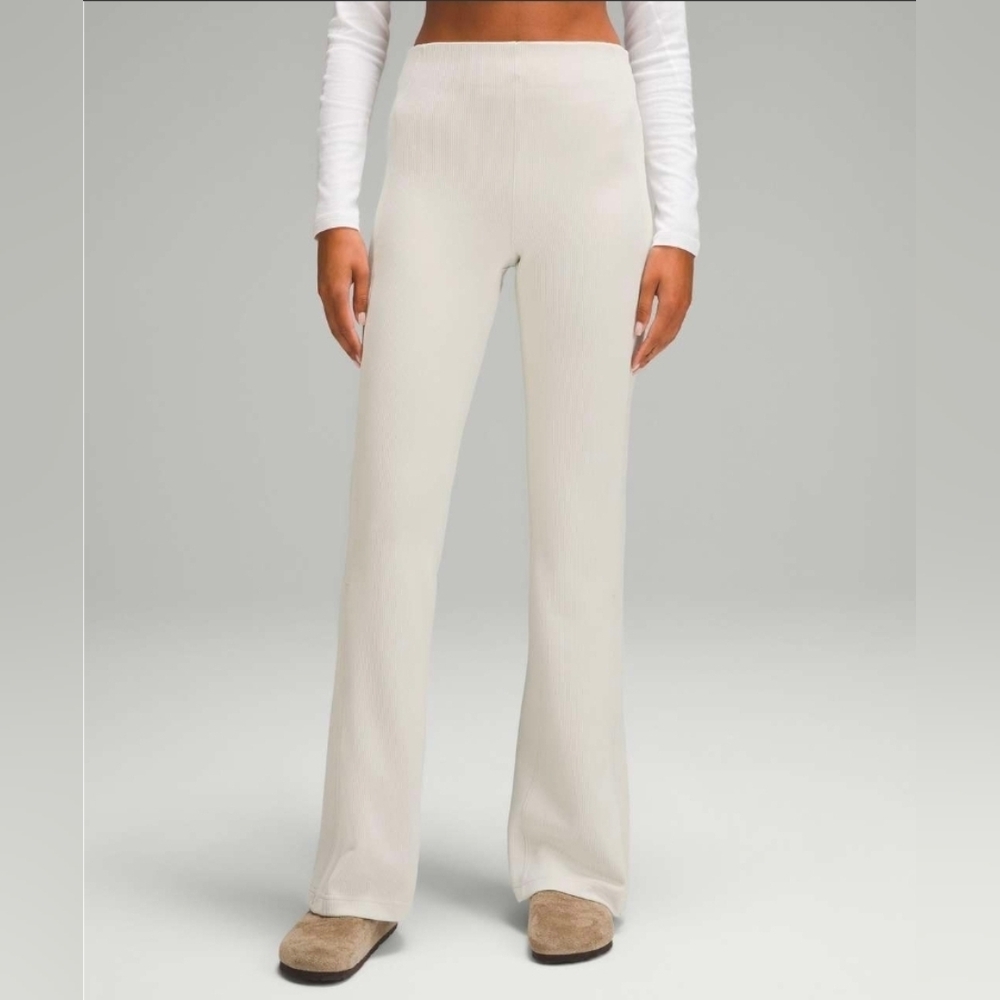 Lululemon Brushed Softstreme Ribbed Zip Flared Pant